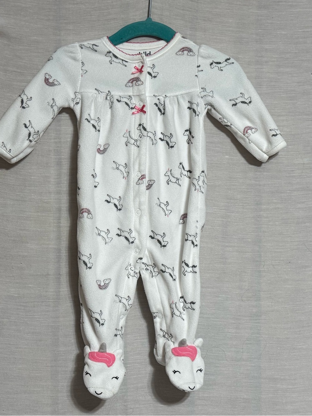 Child of Mine Carter’s 0-3M Unicorn Fleece Footed Sleeper